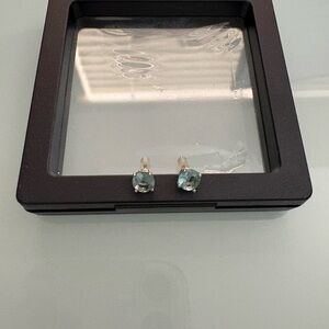 Sterling Silver Blue Topaz Stud Earrings